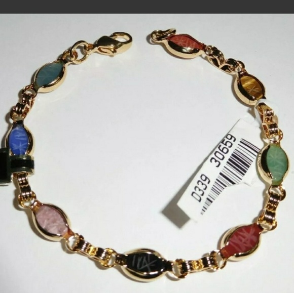 QVC Scarab Genuine 8 Hand Cut Semi-Precious Stones Made in U.S.A - Picture 7 of 9